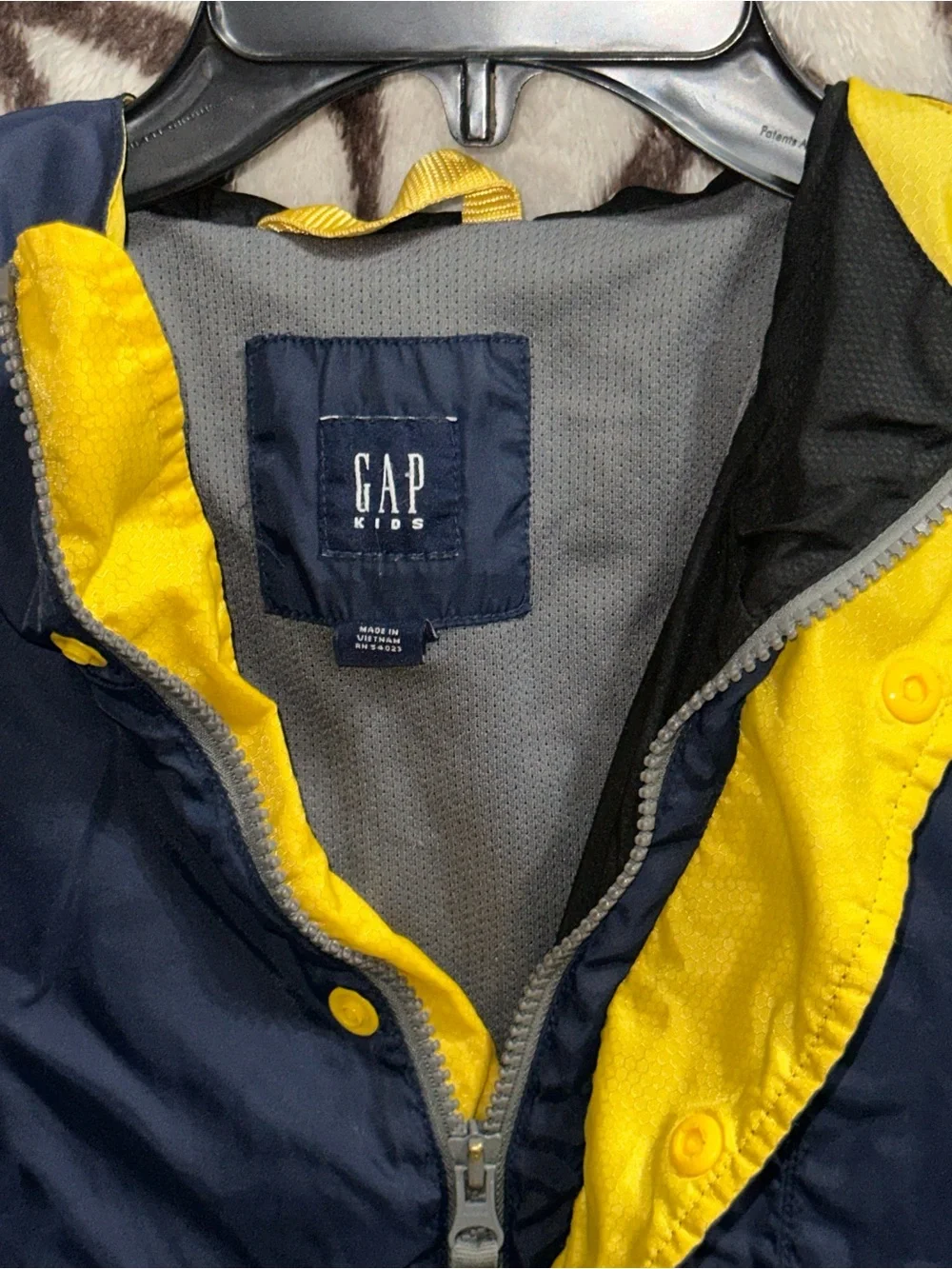 Kids GAP Navy Raincoat with Yellow Lining